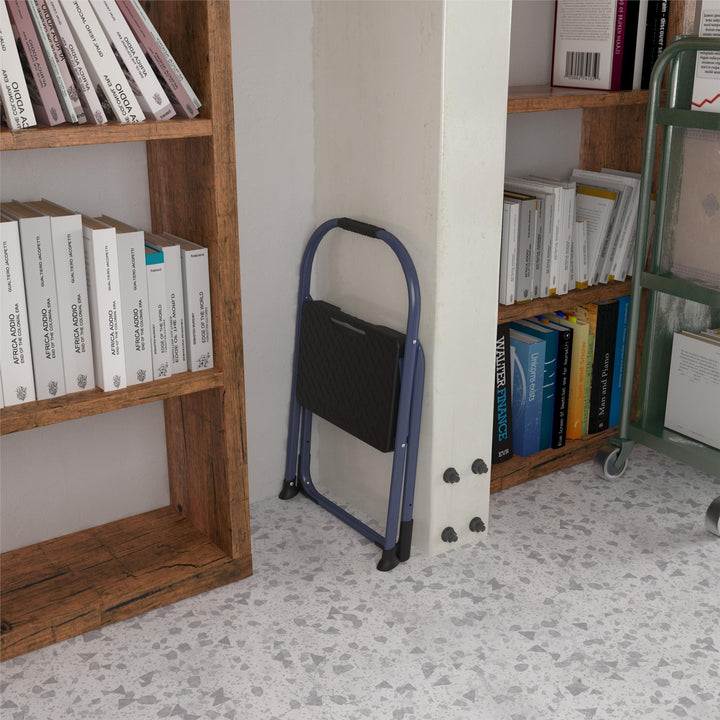 Multi-Step Folding Step Stool with 225 lb Weight Capacity - Navy - 1 Step 