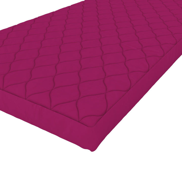 6 Inch Quilted Mattress with Machine Washable Cover - Hot Pink - Twin