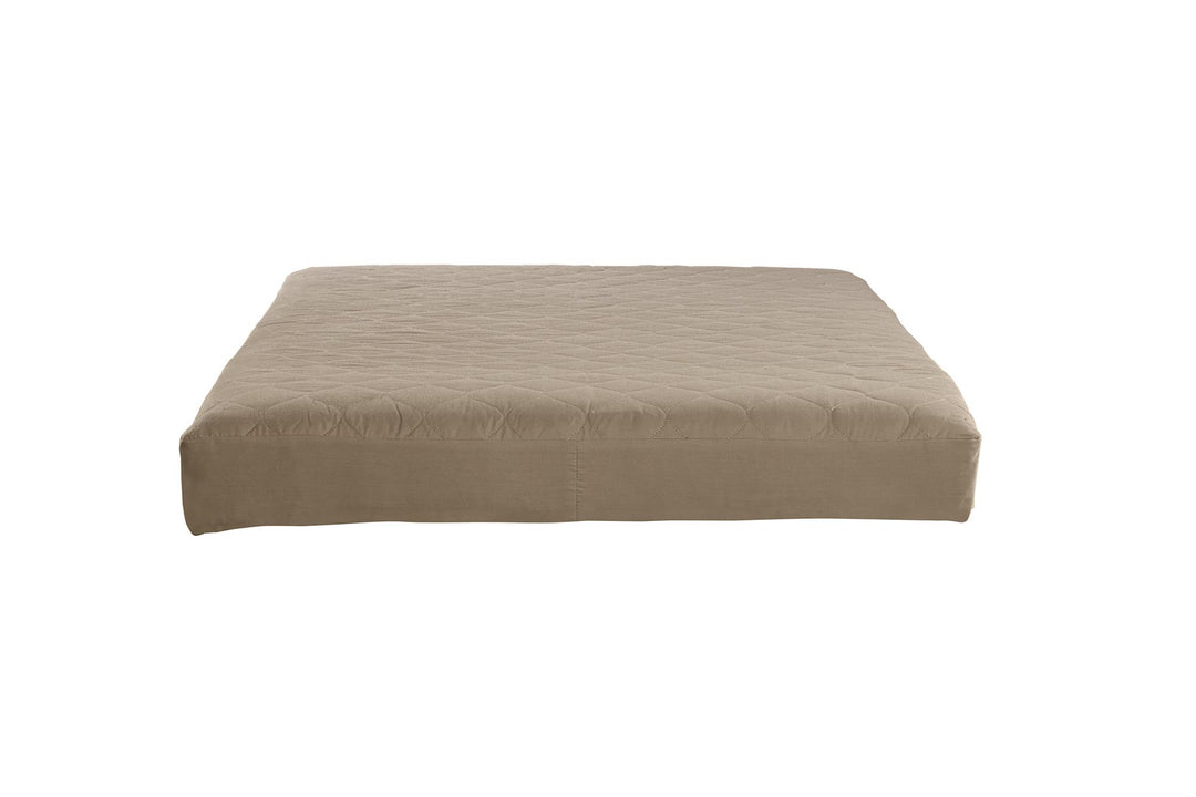 6 Inch Quilted Mattress with Machine Washable Cover - Tan - Twin