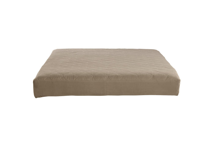 6 Inch Quilted Mattress with Machine Washable Cover - Tan - Twin