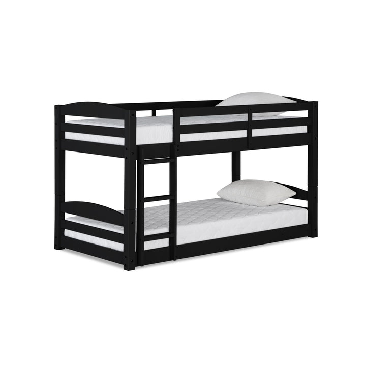 Sierra Twin over Twin Wood Bunk Bed, Converts into 2 Twin Beds - Black - Twin-Over-Twin