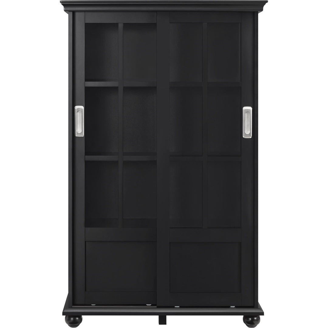 Essential furniture with glass doors for organized living -  Black