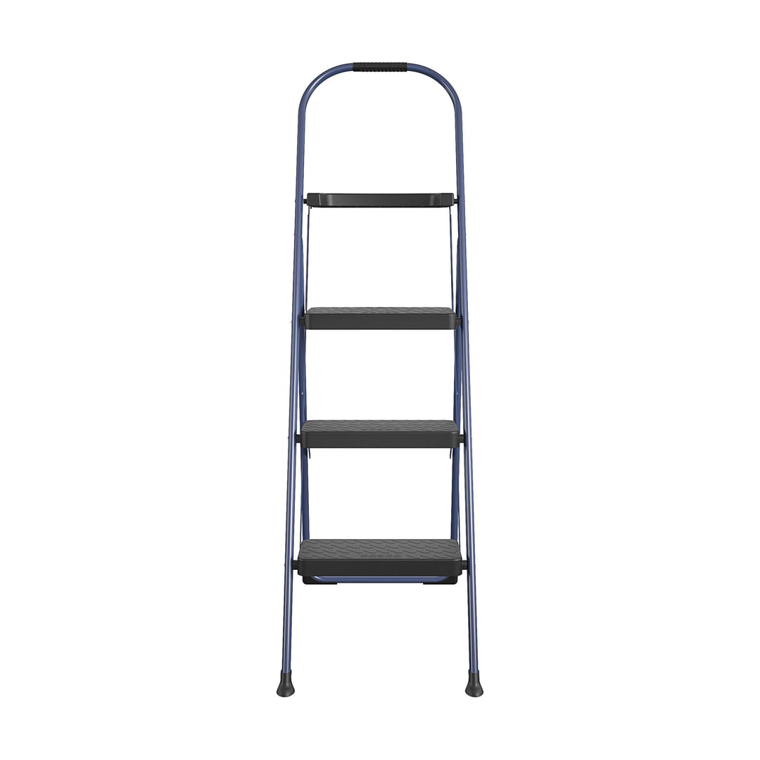 Multi-Step Folding Step Stool with 225 lb Weight Capacity - Navy - 3 Step with Tray