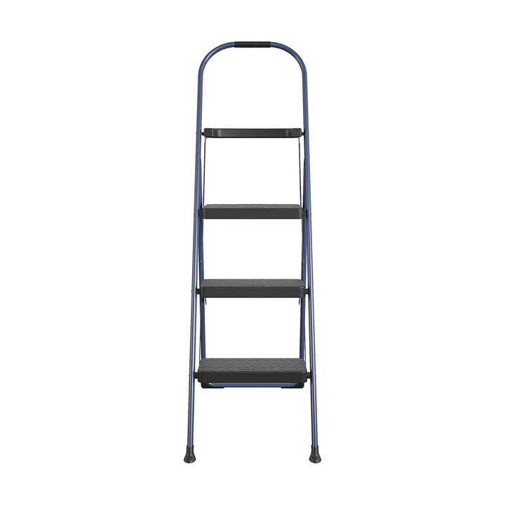 Multi-Step Folding Step Stool with 225 lb Weight Capacity - Navy - 3 Step with Tray