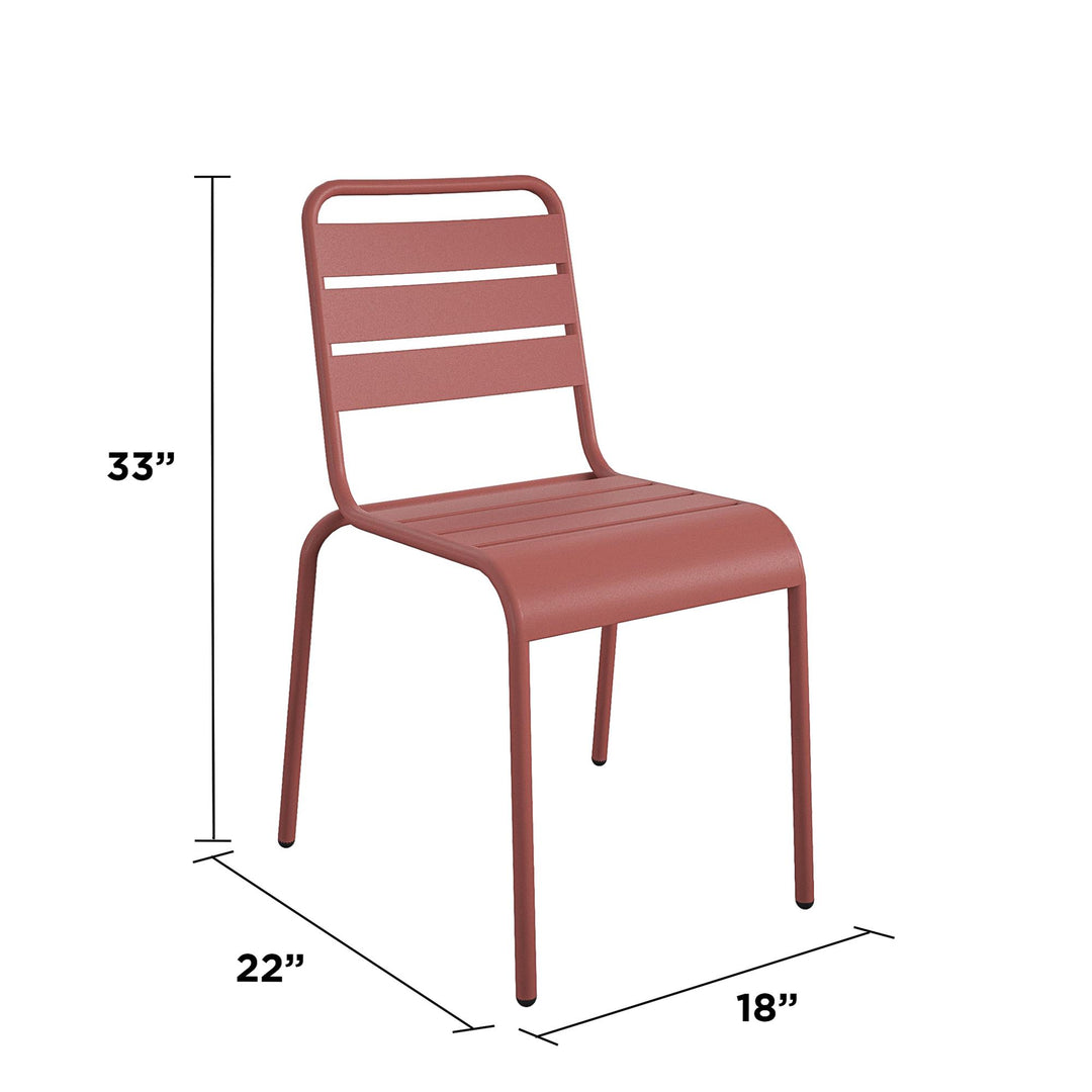 Poolside Gossip June Outdoor/Indoor Stacking Dining Chairs, Set of 4 - Red - 4-Pack