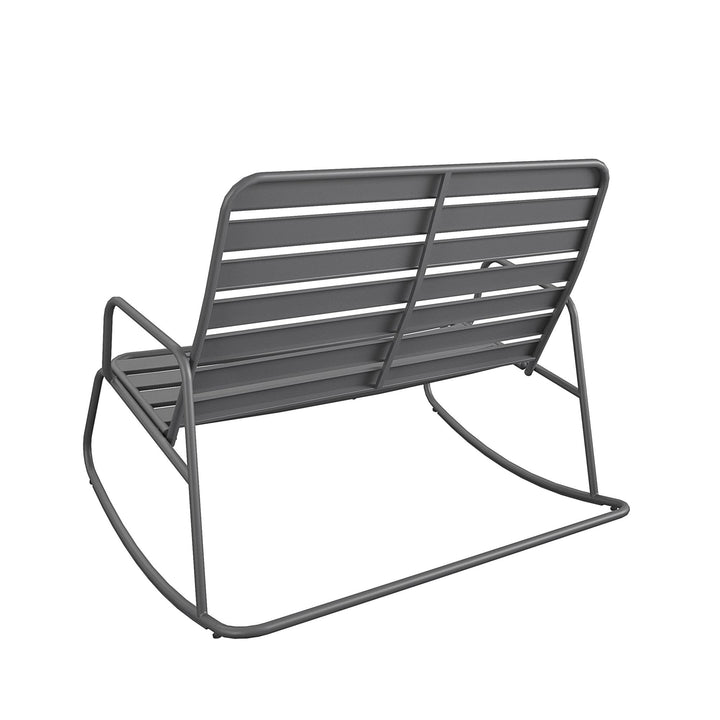 Roberta Outdoor/Indoor Rocker Loveseat - Charcoal - 1-Pack