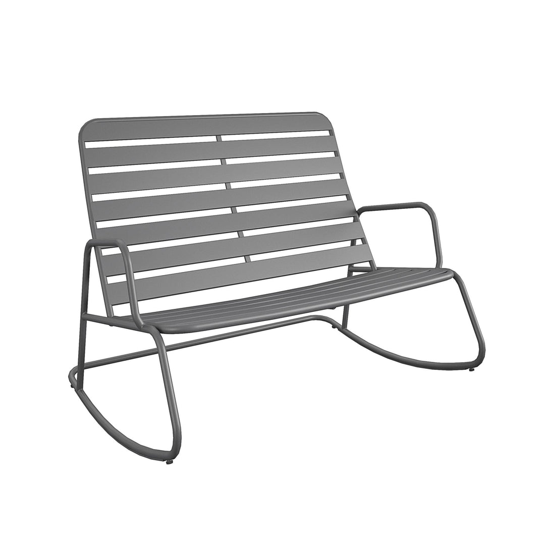 Roberta Outdoor/Indoor Rocker Loveseat - Charcoal - 1-Pack