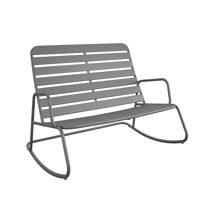 Roberta Outdoor/Indoor Rocker Loveseat - Charcoal - 1-Pack