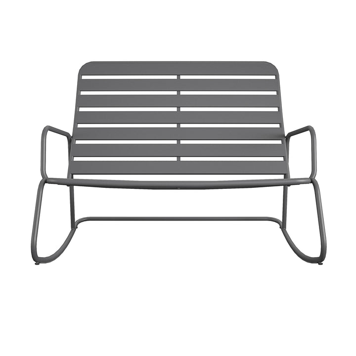 Roberta Outdoor/Indoor Rocker Loveseat - Charcoal - 1-Pack