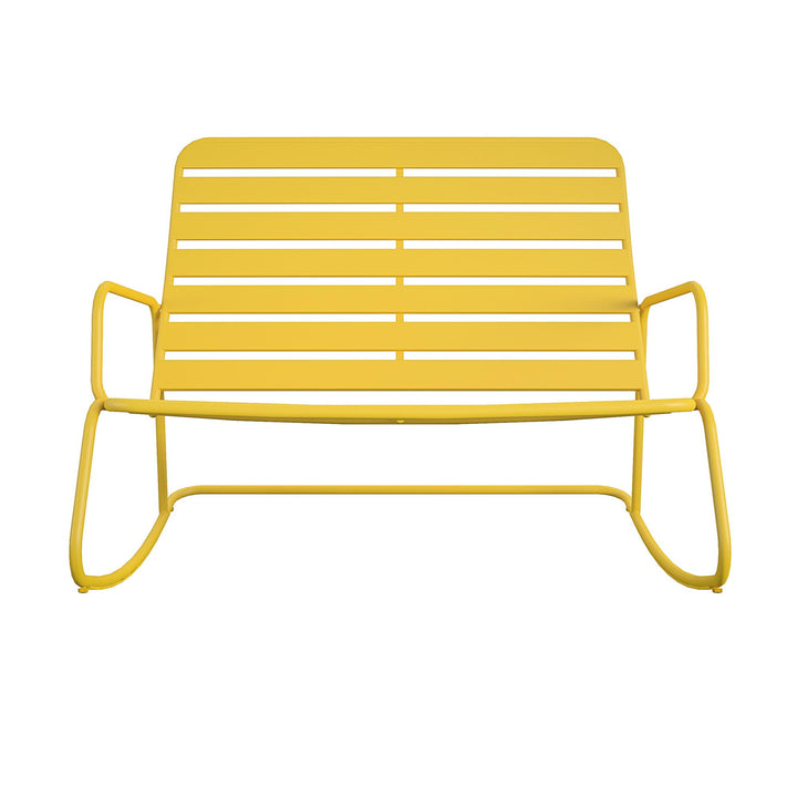 Poolside Gossip Roberta Outdoor/Indoor Rocker Loveseat - Yellow - 1-Pack