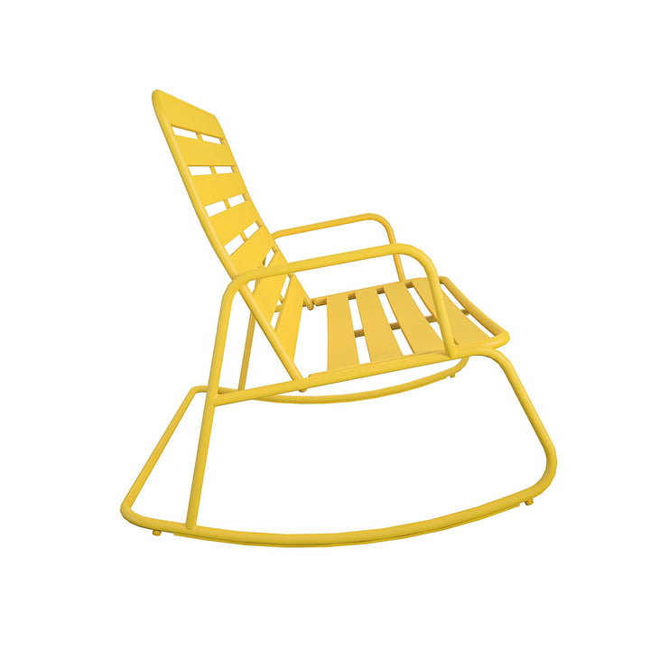 Poolside Gossip Roberta Outdoor/Indoor Rocker Loveseat - Yellow - 1-Pack
