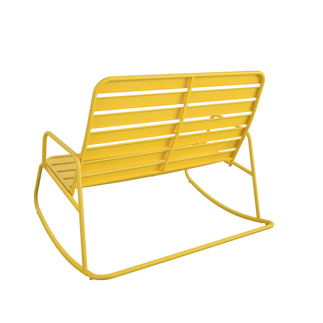 Poolside Gossip Roberta Outdoor/Indoor Rocker Loveseat - Yellow - 1-Pack