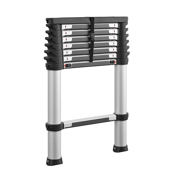 12 Foot Foldable Telescopic Ladder - Aluminum/Black - 1-Pack