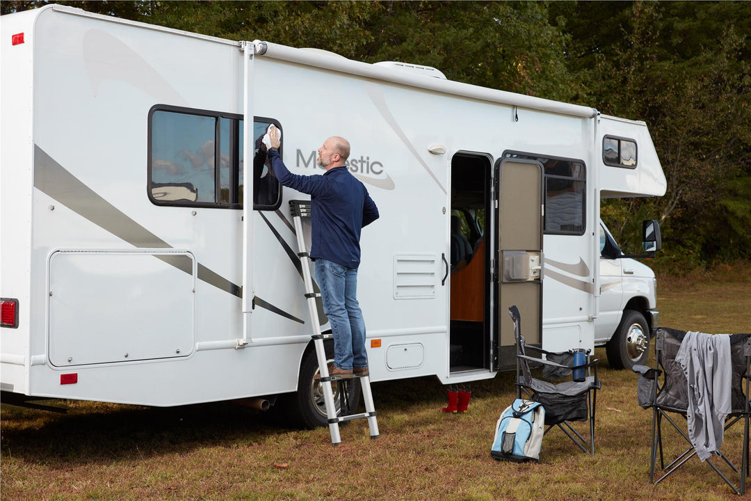 12 Foot Foldable Telescopic Ladder - Aluminum/Black - 1-Pack