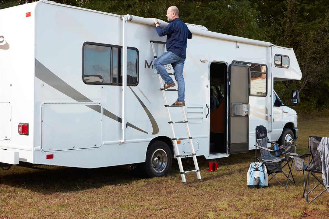 12 Foot Foldable Telescopic Ladder - Aluminum/Black - 1-Pack
