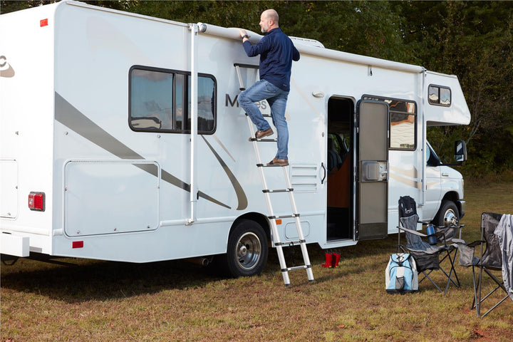 12 Foot Foldable Telescopic Ladder - Aluminum/Black - 1-Pack