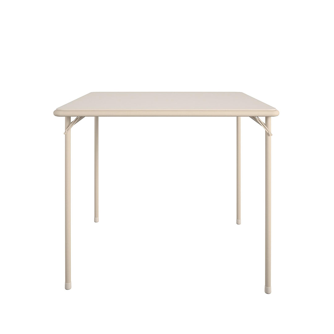 34 Inch x 34 Inch Square Vinyl Top Folding Card Table - Antique Linen - 6’ FIH