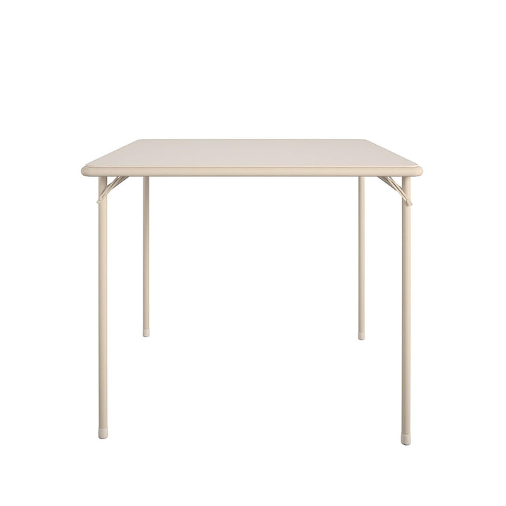 34 Inch x 34 Inch Square Vinyl Top Folding Card Table - Antique Linen - 6’ FIH