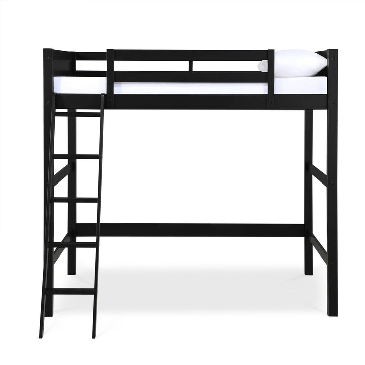 Denver Wooden Kids Loft Bed with Storage Space - Black