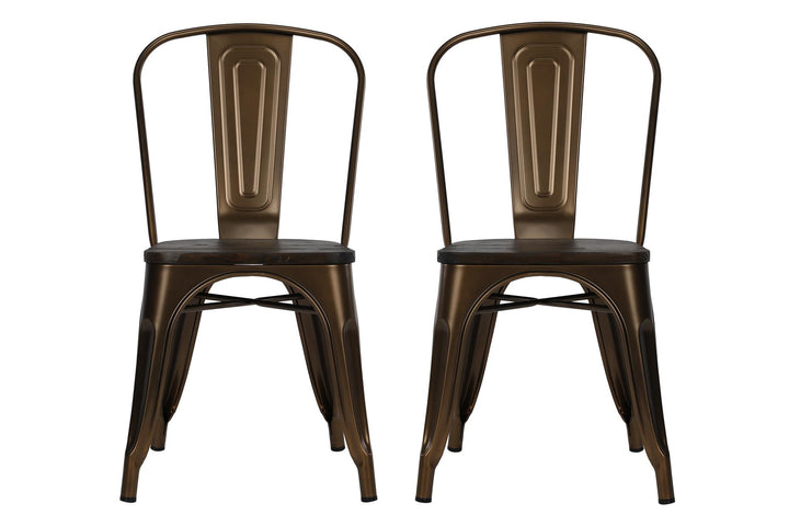 Elegant Fusion Metal Dining Chair -  Bronze