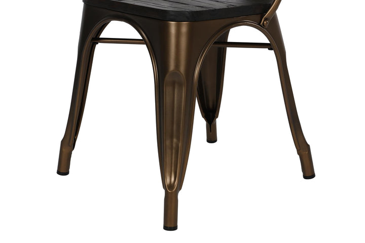 Modern Fusion Metal Dining Chair Set -  Bronze