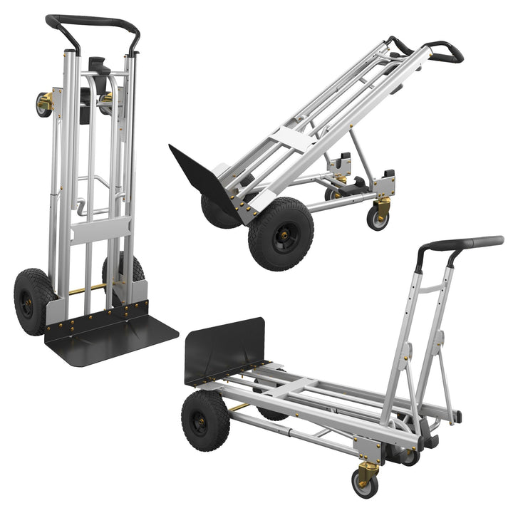 3 in 1 Assist Series Hand Truck with Flat-Free Wheels - Black