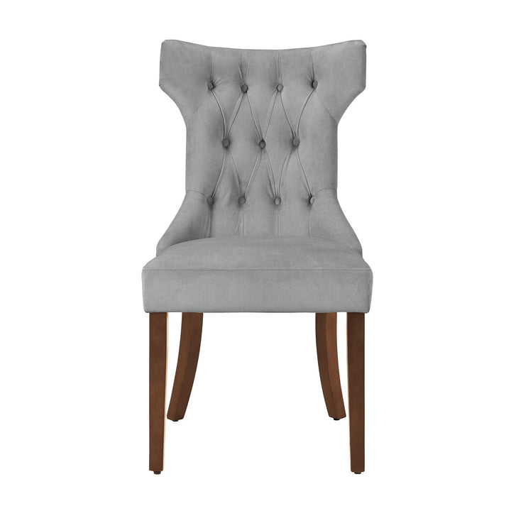Tufted Hourglass Dining Chair for Dining Room -  Gray 