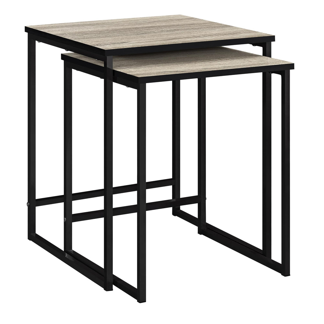 Rustic chic Stewart nested tables -  Distressed Gray Oak