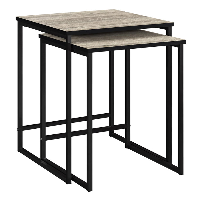 Rustic chic Stewart nested tables -  Distressed Gray Oak
