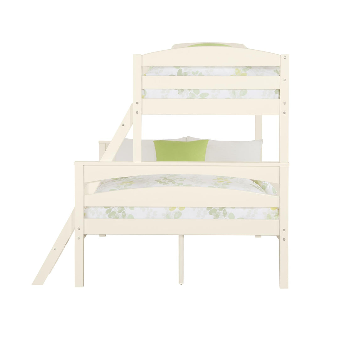 Brady Wooden Bunk Bed Frame Twin over Full with Ladder -  White