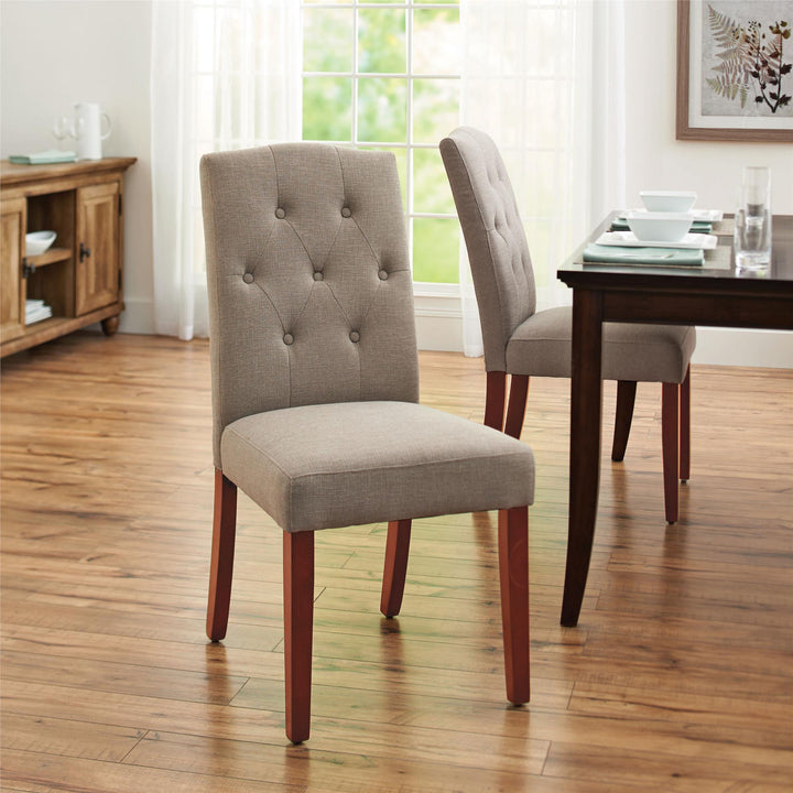 Emilia Upholstered Tufted Dining Chair - Dark Taupe
