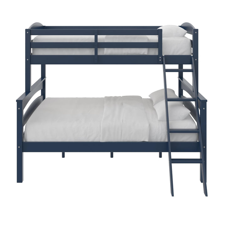 Brady Wooden Ladder Bunk Bed Frame with Twin over Full -  Graphite Blue