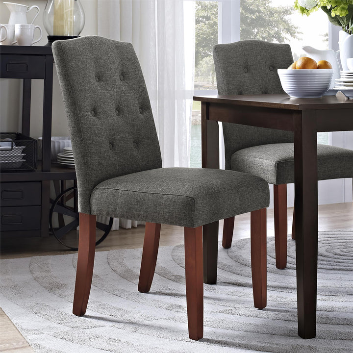 Emilia Upholstered Tufted Dining Chair - Grey Linen