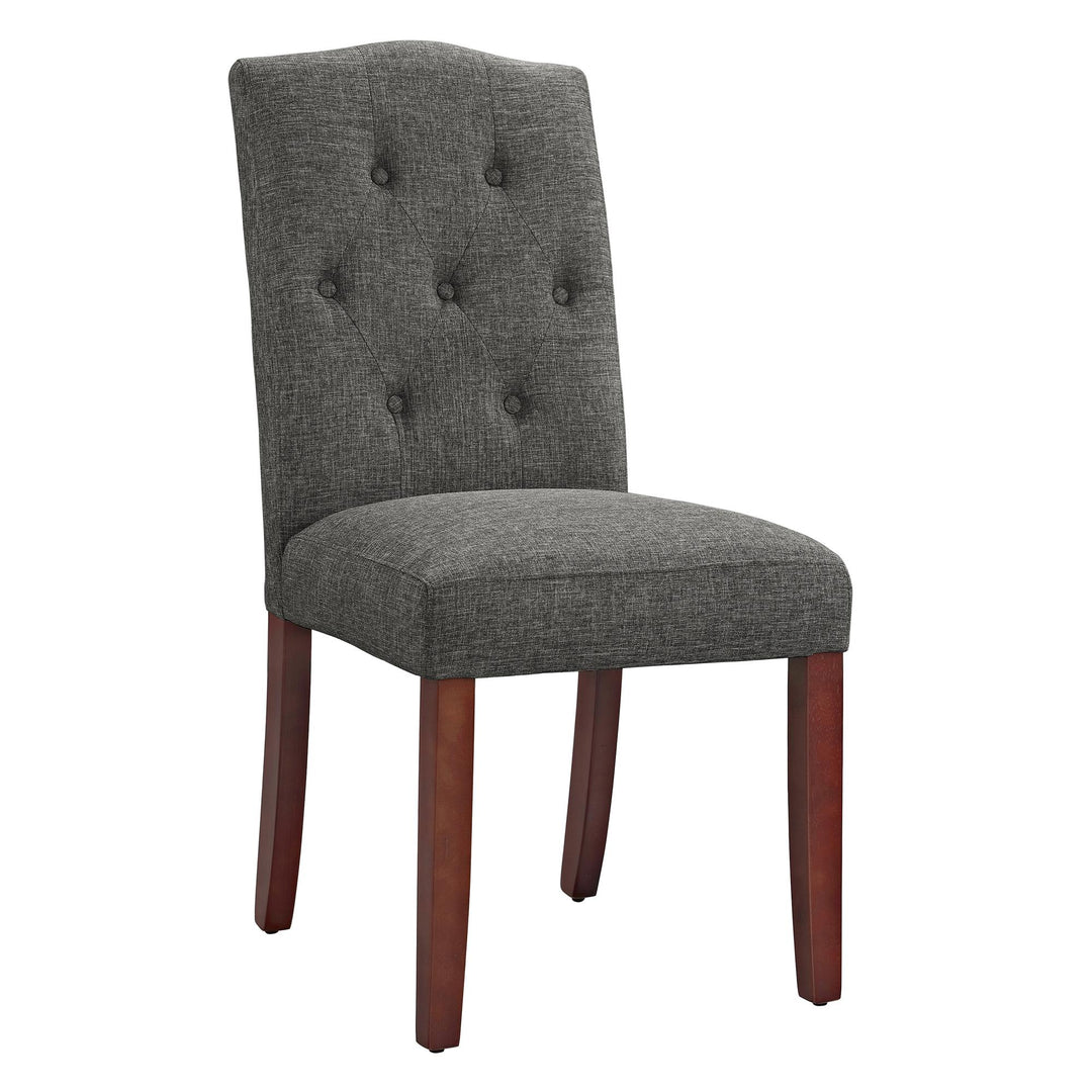 Classic style upholstered tufted dining chair - Grey Linen