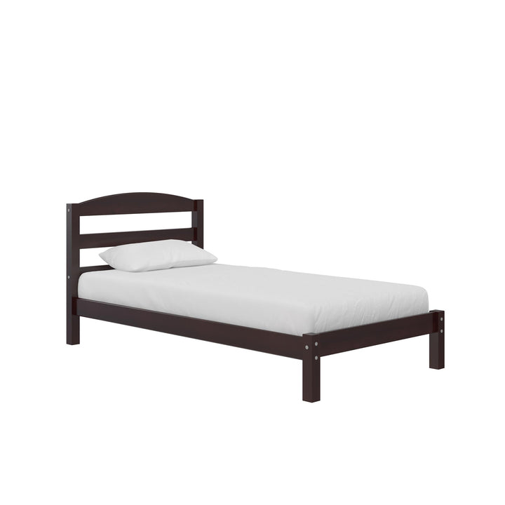 Twin size wood platform bed -  Espresso