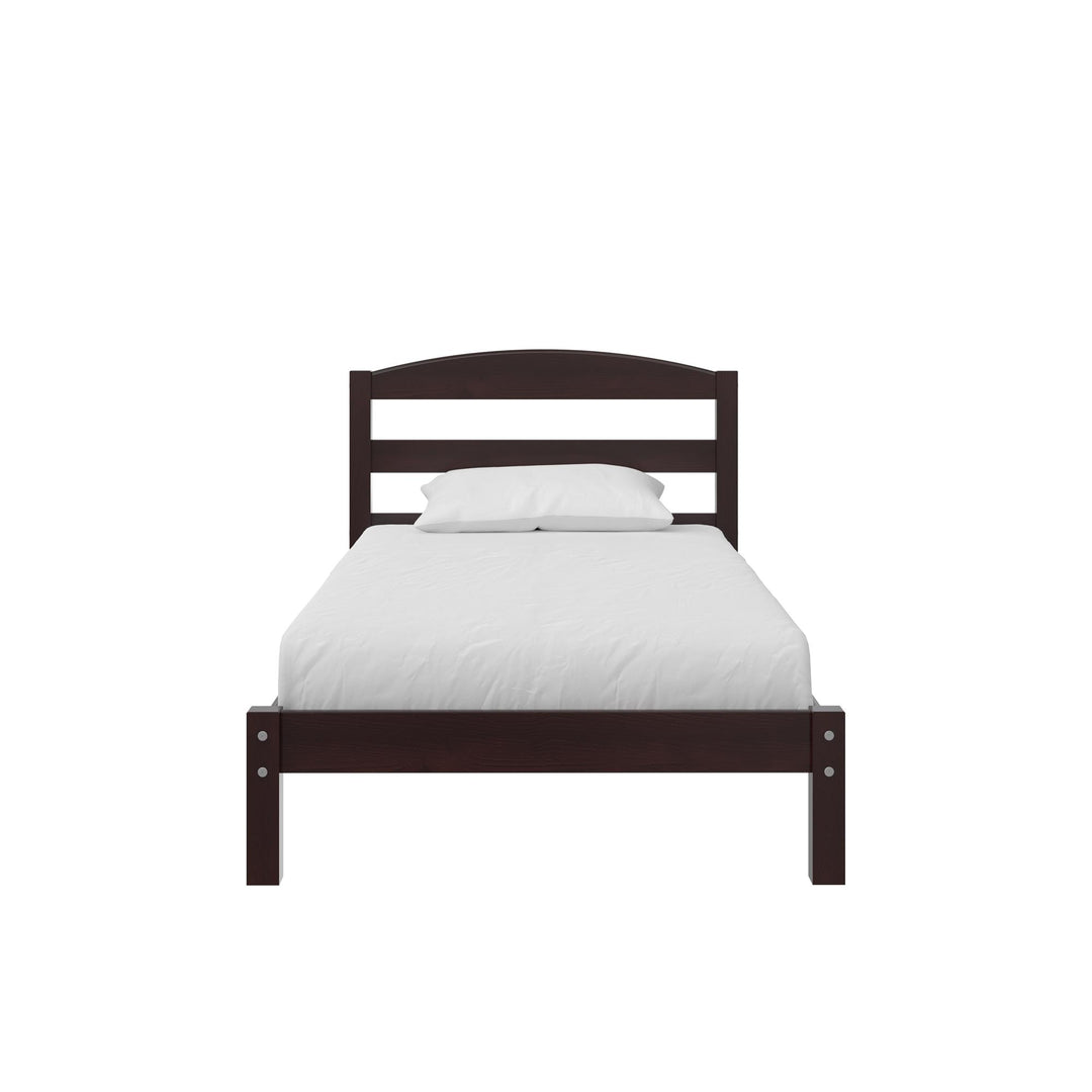 Brycen Kids Twin Size Wood Platform Bed Frame  -  Espresso