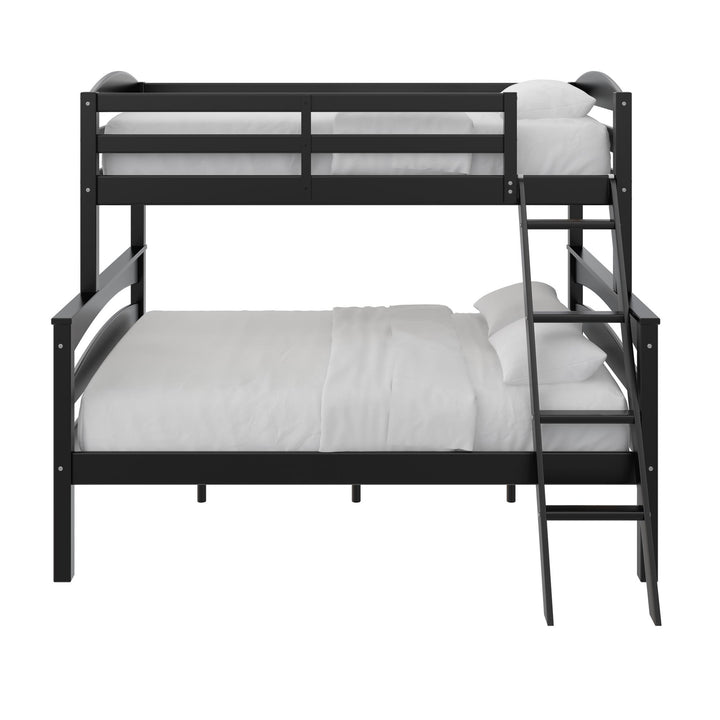 Brady Twin over Full Wooden Bunk Bed Frame with Ladder - Black