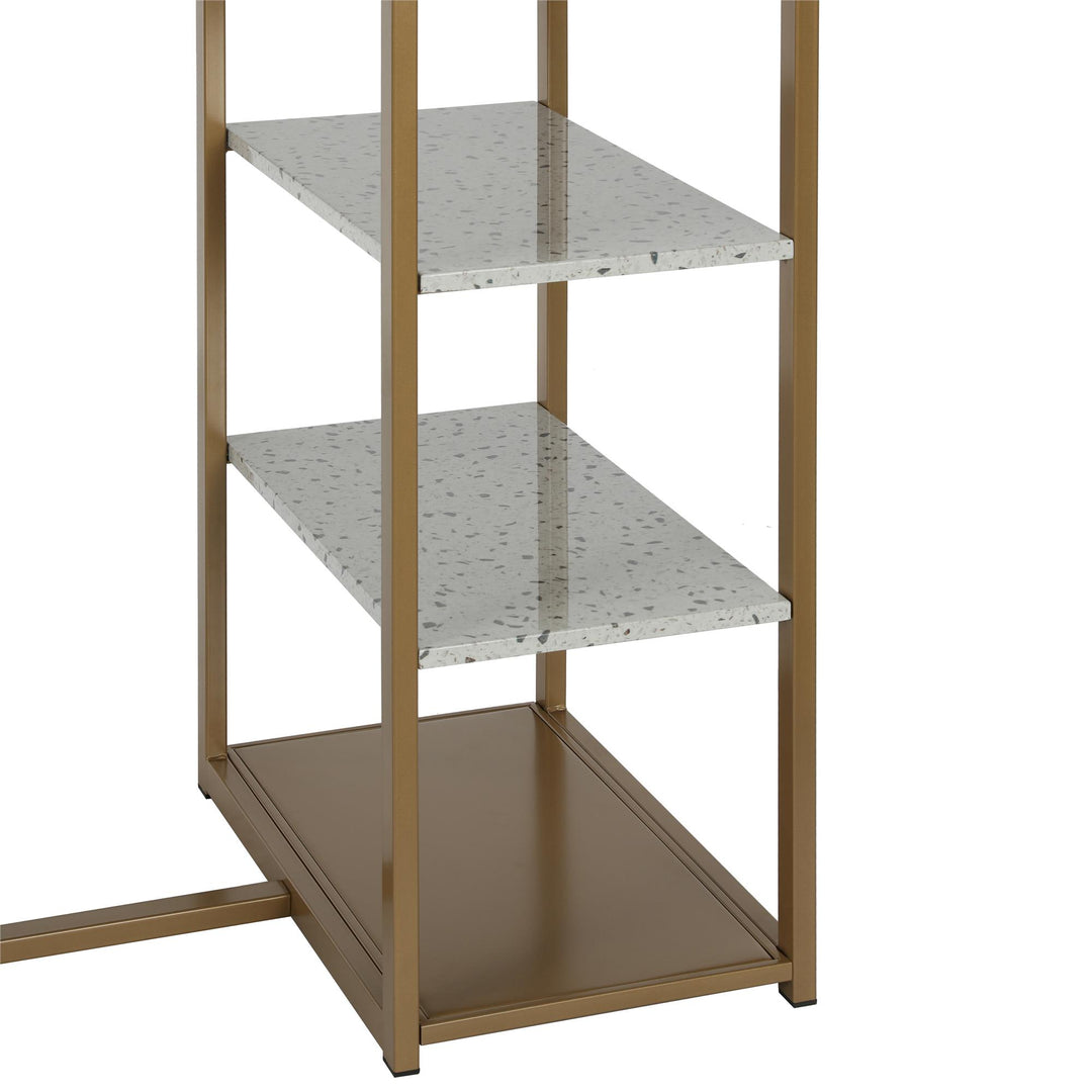 Nora 3-Piece Pub Set with Faux Terrazzo Top - White