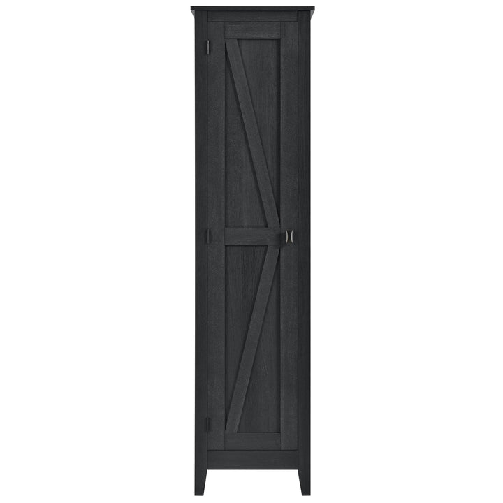 Farmington Rustic Farmhouse 18 Inch Wide Storage Cabinet - Black Oak