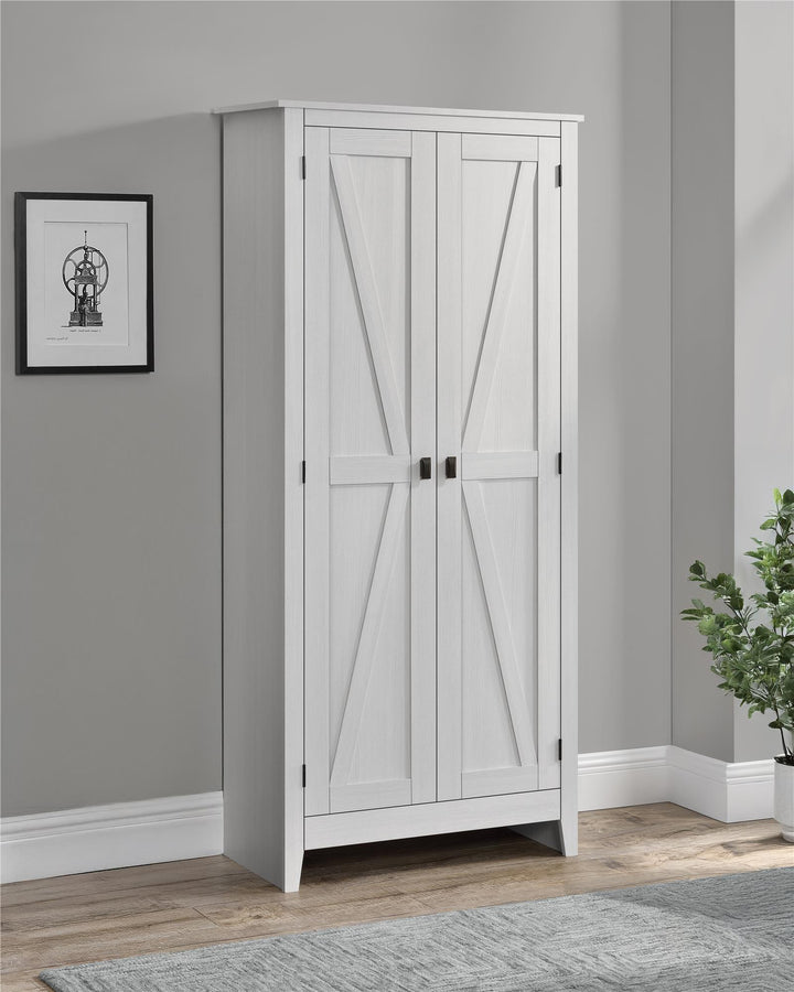 Farmington Rustic Farmhouse 31.5 Inch Wide Storage Cabinet - Ivory Pine