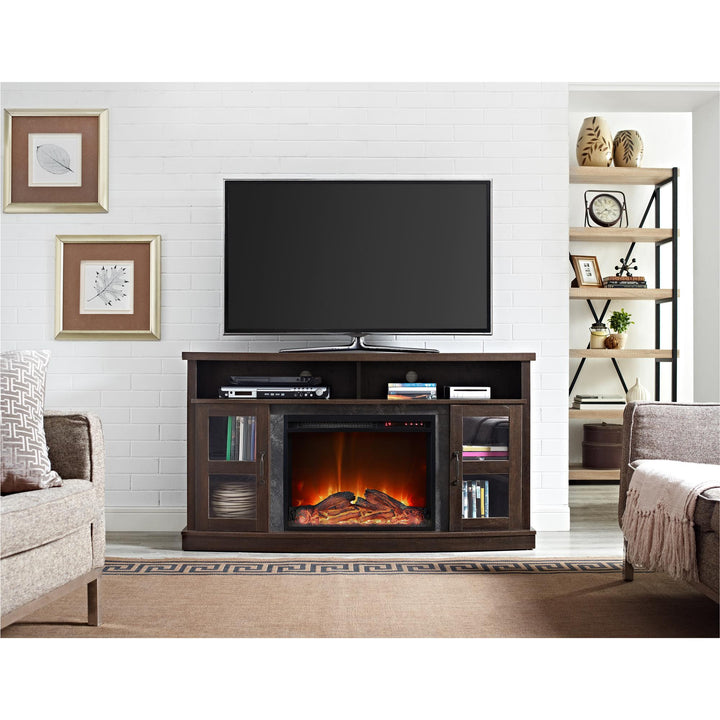 Barrow Creek Fireplace Console with Glass Doors for TVs up to 60" - Espresso