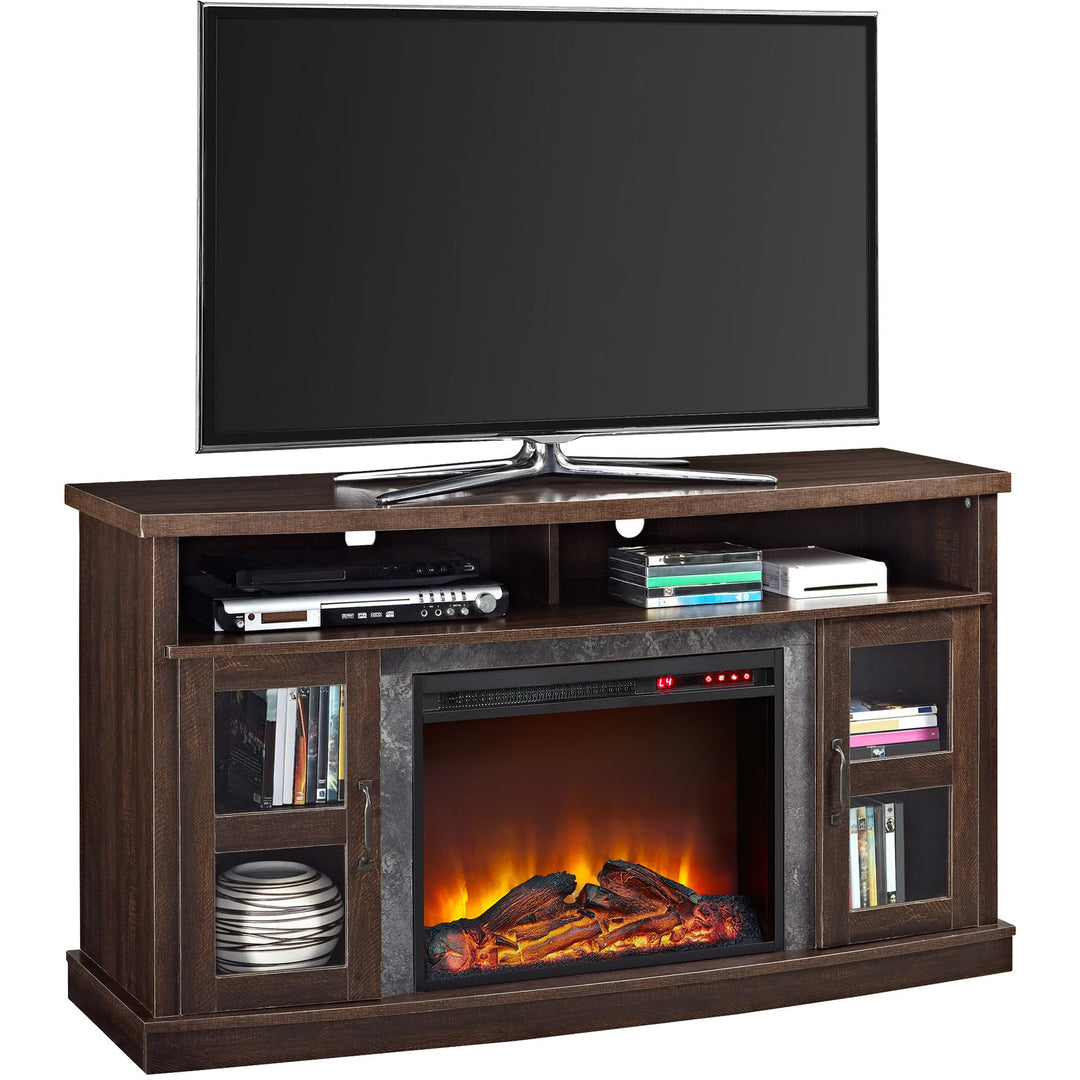 Barrow Creek Fireplace Console with Glass Doors for TVs up to 60" - Espresso