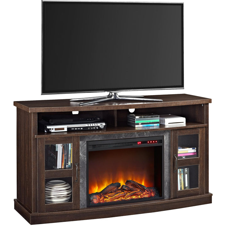 Barrow Creek Fireplace Console with Glass Doors for TVs up to 60" - Espresso