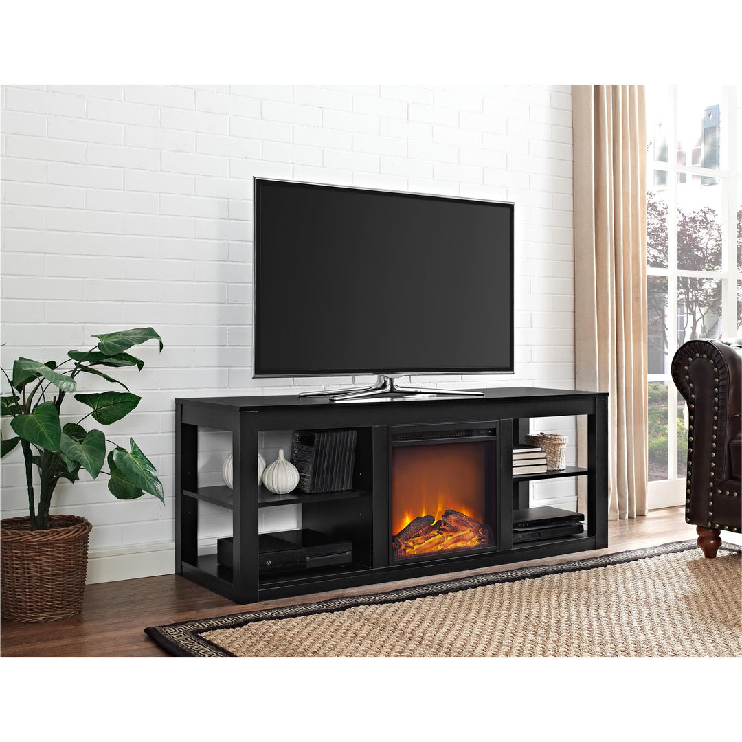 Parsons Electric Fireplace TV Stand for TVs up to 65 Inches - Black