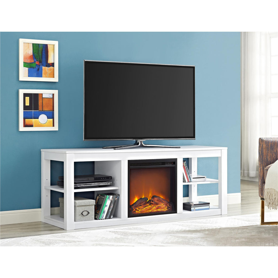 Parsons Electric Fireplace TV Stand for TVs up to 65 Inches - White