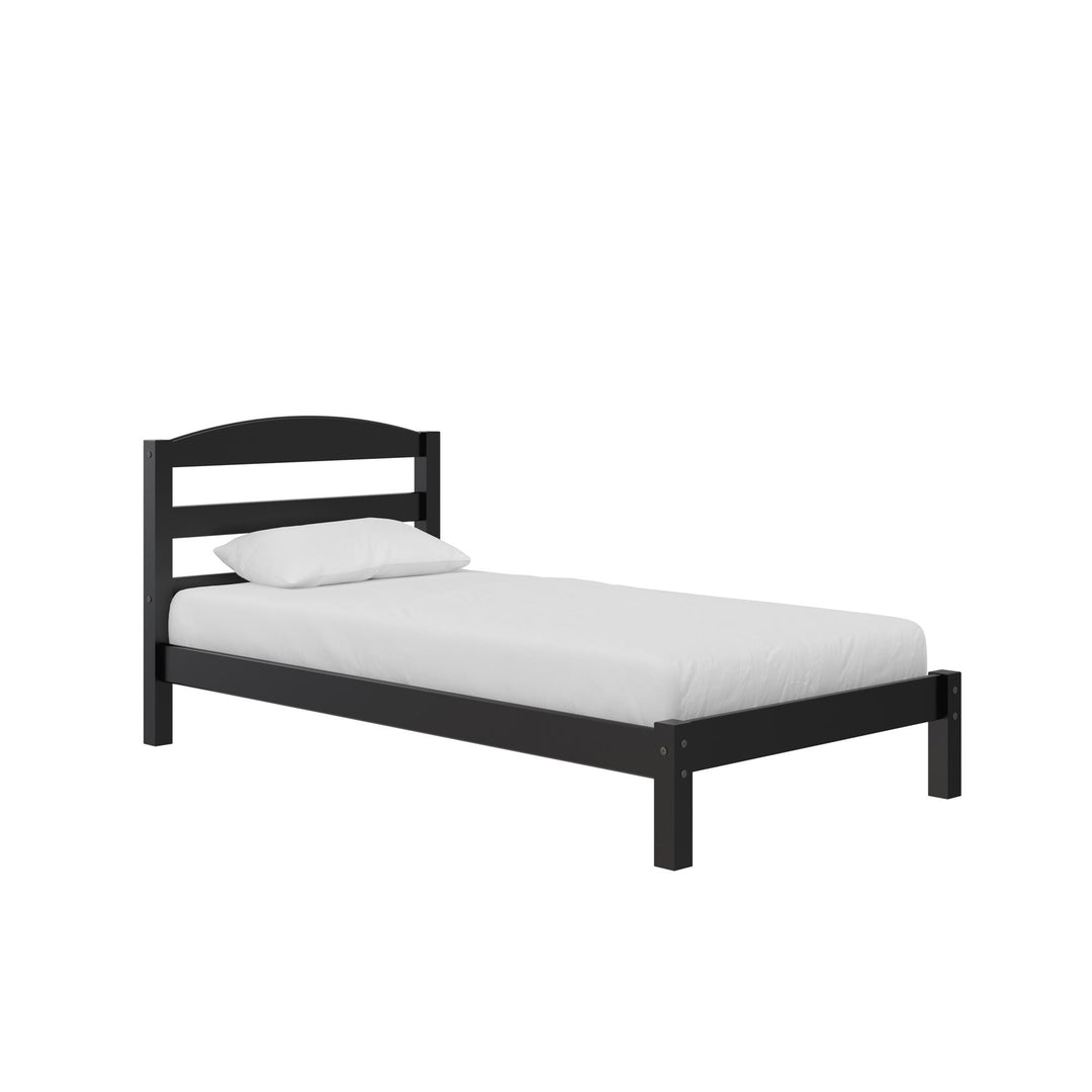 Braylon Twin Sized Wooden Bed Frame with Wood Slats - Black
