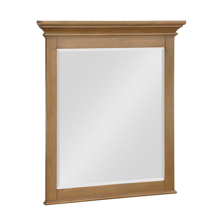 Monteray Beach 24 Inch Bathroom Mirror with Decorative Crown Molding - Natural Rustic - 30"