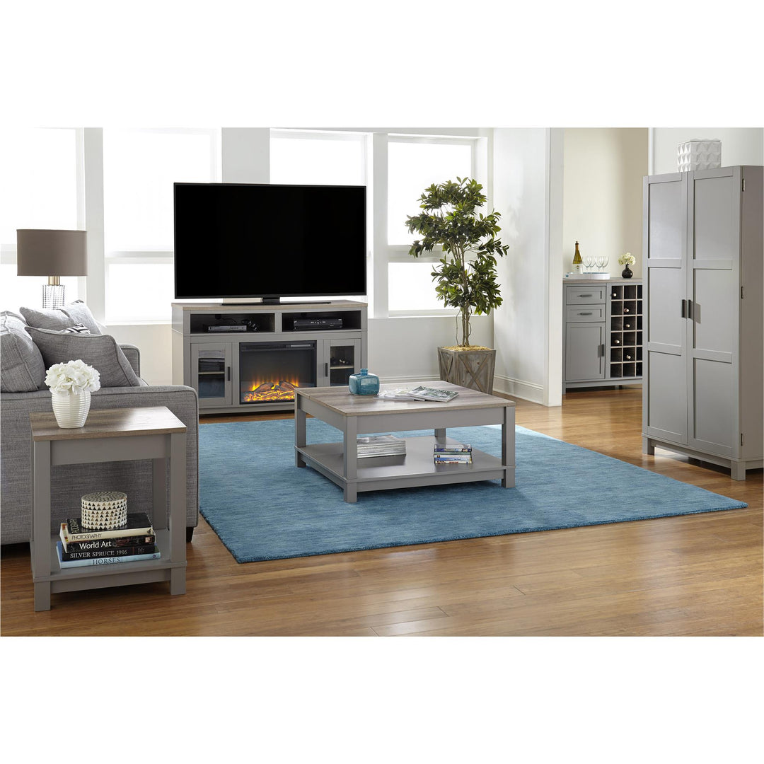 Carver Electric Fireplace TV Stand for TVs up to 60 Inch - Gray