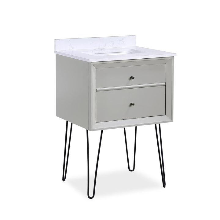 Tribecca 24 Inch Floating Wall Mounted Bathroom Vanity - Gray - 24"