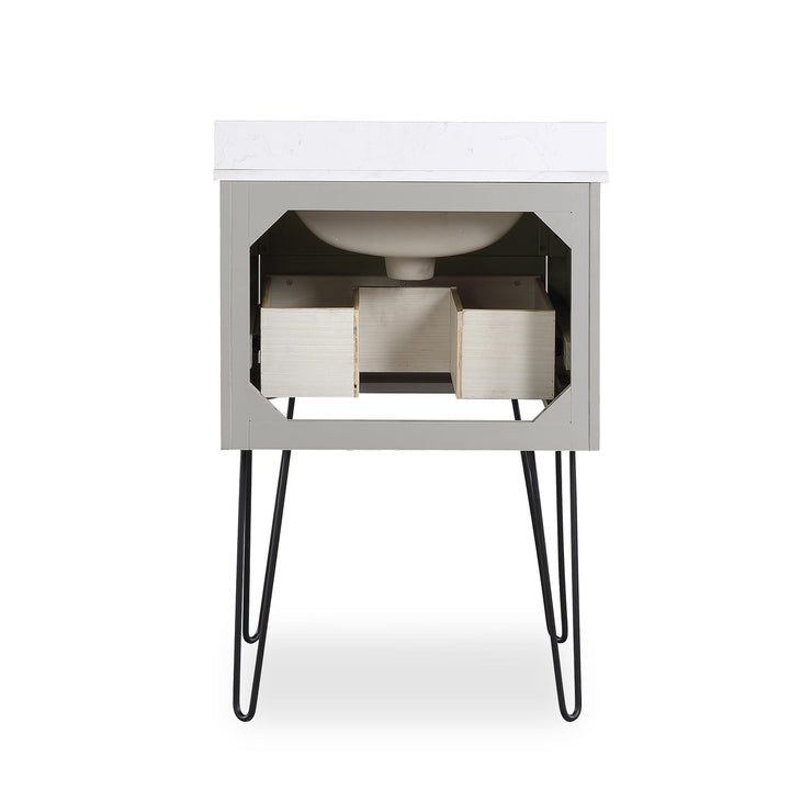 Tribecca 24 Inch Floating Wall Mounted Bathroom Vanity - Gray - 24"